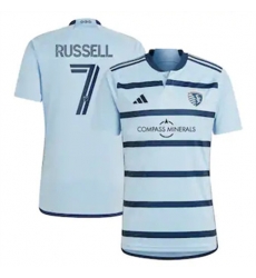 Men Sporting Kansas City Johnny Russell 2023 24 Home Replica Light Blue