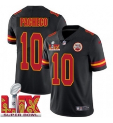 Men Kansas City Chiefs Isiah Pacheco #10 Black 2024 2025 Super Bowl LIX F U S E Stitched Jersey