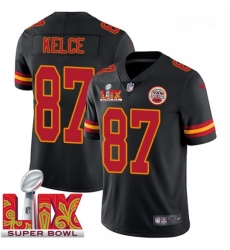 Men Kansas City Chiefs Travis Kelce #87 Black 2024 2025 Super Bowl LIX F U S E Stitched Jersey