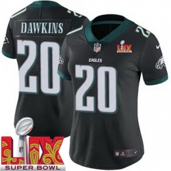 Women Philadelphia Eagles Brian Dawkins #20 Black 2024 2025 Super Bowl LIX F U S E Stitched NFL Jersey