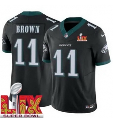 Youth Philadelphia Eagles A.J. Brown #11 Black 2024 2025 Super Bowl LIX F U S E Stitched NFL Jersey