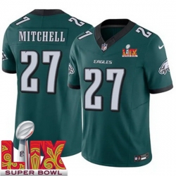 Youth Philadelphia Eagles Quinyon Mitchell #27 Green 2024 2025 Super Bowl LIX F U S E Stitched NFL Jersey