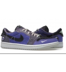 Men Nike Air Jordan 1 Shoes KuLow Purple Black