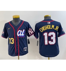Youth American League 13 Jazz Chisholm Jr Navy 2025 All Star Edition Limited Stitched Baseball Jersey Youth American League 13 Jazz Chisholm Jr Navy 2025 All Star Edition Limited Stitched Baseball Jersey