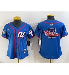 Youth National League Philadelphia Phillies Team Big Logo Blue 2025 All Star Edition Limited Stitched Baseball Jersey