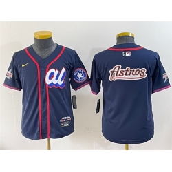 Women American League Houston Astros Team Big Logo Navy 2025 All Star Edition Limited Stitched Baseball Jersey 