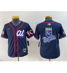 Women American League Kansas City Royals Team Big Logo Navy 2025 All Star Edition Limited Stitched Baseball Jersey 2 Women American League Kansas City Royals Team Big Logo Navy 2025 All Star Edition Limited Stitched Baseball Jersey 2
