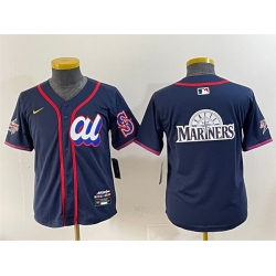 Women American League Seattle Mariners Team Big Logo Navy 2025 All Star Edition Limited Stitched Baseball Jersey 