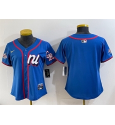 Women National League Colorado Rockies Blank Blue 2025 All Star Edition Limited Stitched Baseball Jersey 