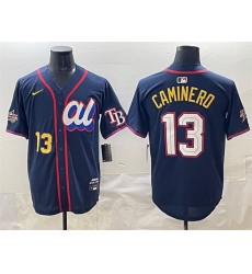 Men American League 13 Junior Caminero Navy 2025 All Star Edition Limited Stitched Baseball Jersey