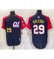 Men American League 29 Cal Raleigh Navy Red Alternate 2025 All Star With Patch Edition Limited Stitched Baseball Jersey