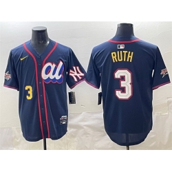 Men American League 3 Babe Ruth Navy 2025 All Star Edition Limited Stitched Baseball Jersey