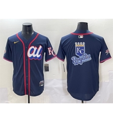 Men American League Kansas City Royals Team Big Logo Navy 2025 All Star Edition Limited Stitched Baseball Jersey 1
