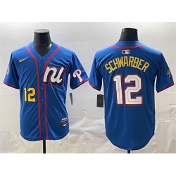 Men National League 12 Kyle Schwarber Blue 2025 All Star Edition Limited Stitched Baseball Jersey