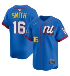 Men National League 16 Will Smith Blue 2025 All Star Edition Limited Stitched Baseball Jersey Men National League 16 Will Smith Blue 2025 All Star Edition Limited Stitched Baseball Jersey