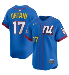 Men National League 17 Shohei Ohtani Blue 2025 All Star Edition Limited Stitched Baseball Jersey