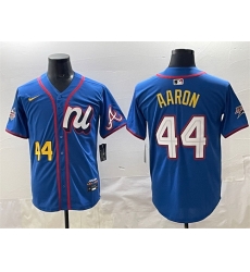 Men National League 44 Hank Aaron Blue 2025 All Star Edition Limited Stitched Baseball Jersey