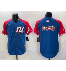 Men National League Atlanta Braves Team Big Logo Blue Red Alternate 2025 All Star Edition Limited Stitched Baseball Jersey Men National League Atlanta Braves Team Big Logo Blue Red Alternate 2025 All Star Edition Limited Stitched Baseball Jersey