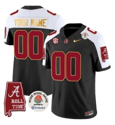 Men Women Youth Alabama Crimson Tide Rose Bowl Patch Gold Trim Vapor Limited Custom Jersey All Stitched Black Aternate