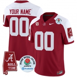 Men Women Youth Alabama Crimson Tide Rose Bowl Patch Vapor Limited Custom Jersey All Stitched Crimson Aternate