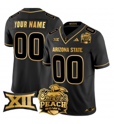 Men Women Youth Arizona State Sun Devils 2025 Peach Bowl Gold Vapor Limited Custom Jersey V2 All Stitched Black Gold