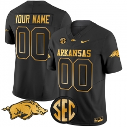 Men Women Youth Arkansas Razorbacks Gold Vapor Limited Custom Jersey All Stitched Black Gold