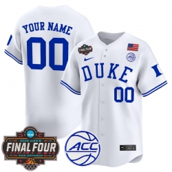 Men Women Youth Duke Blue Devils 2025 Final Four Patch Vapor Baseball Custom Jersey All Stitched White