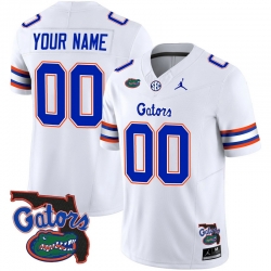 Men Women Youth Florida Gators 2023 Vapor Limited Custom Jersey Florida Map All Stitched White