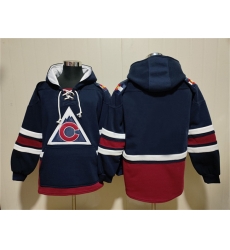 Men Colorado Avalanche Blank Navy All Stitched Sweatshirt Hoodie