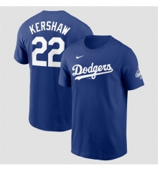 Men Los Angeles Dodgers 22 Clayton Kershaw Royal 2025 World Series Champions Name  26 Number T Shirt