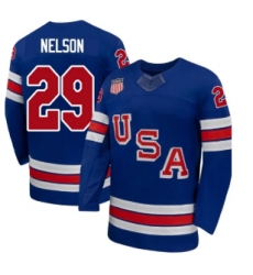 Men's USA #29 BROCK NELSON Blue 2026 Stitched Jersey Men's USA #29 BROCK NELSON Blue 2026 Stitched Jersey
