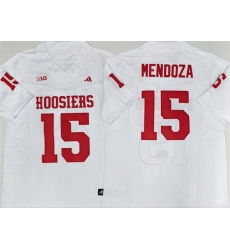 Men Indiana Hoosiers 15 Fernando Mendoza White Stitched Basketball Jersey Men Indiana Hoosiers 15 Fernando Mendoza White Stitched Basketball Jersey
