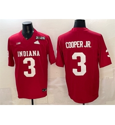 Men Indiana Hoosiers 3 Omar Cooper Jr  Red F U S E  2026 Patch Stitched Football Jersey