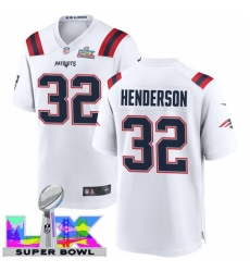 Men Women youth New England Patriots #32 TreVeyon Henderson 2025 2026 Super Bowl LX F U S E Stitched NFL Jersey White
