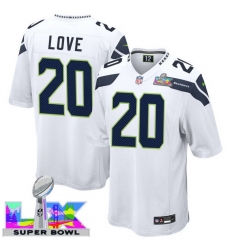 Men Women Youth Seattle Seahawks #20 Julian Love 2025 2026 Super Bowl LX F U S E Stitched NFL Jersey White