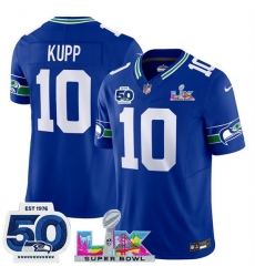 Youth Seattle Seahawks 10 Cooper Kupp Royal 2025 F U S E Super Bowl LX Patch And 50th Season Patch Vapor Throwback Limited Stitched Football Jersey Youth Seattle Seahawks 10 Cooper Kupp Royal 2025 F U S E Super Bowl LX Patch And 50th Season Patch Vapor Throwback Limited Stitched Football Jersey