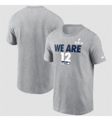 Men Seattle Seahawks Heather Gray 2025 Super Bowl LX Fast As Fast Gets T Shirt