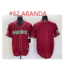 Mexico #62 Aranda Red baseball Jersey Mexico #62 Aranda Red baseball Jersey