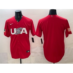 Men USA Baseball Blank Red 2026 World Baseball Classic Stitched Jersey