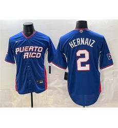 Men Puerto Rico Baseball  2 Darell Hernaiz Royal 2026 World Baseball Classic Road Stadium Stitched Jersey