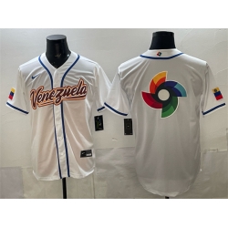 Men Venezuela Baseball White 2026 World Baseball Classic Big Logo Home Stadium Stitched Jersey