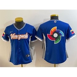 Youth Venezuela Baseball Royal 2026 World Baseball Classic Big Logo Road Stadium Stitched Baseball Jersey