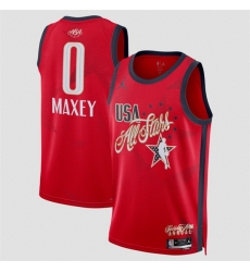 Men 2026 All Star 0 Tyrese Maxey Red Stitched Basketball Jersey Men 2026 All Star 0 Tyrese Maxey Red Stitched Basketball Jersey