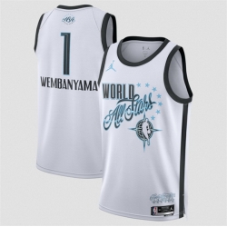 Men 2026 All Star  1 Victor Wembanyama White Stitched Basketball Jersey