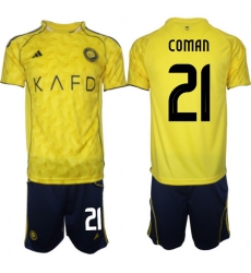 Men Al Nassr 2026 Soccer Jerseys Yellow #21 COMAN