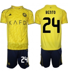 Men Al Nassr 2026 Soccer Jerseys Yellow #24 BENTO