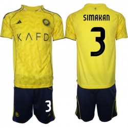 Men Al Nassr 2026 Soccer Jerseys Yellow #3 SIMAKAN