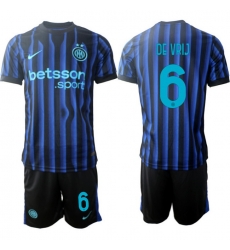 Men Internazionale 2026 Soccer Jerseys BlueBlack #6 DE VRIJ