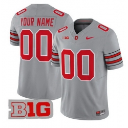 Men Ohio State Buckeyes Active Player Custom Gray 2026 F U S E   Tunnel Vision  Vapor Limited Stitched Football Jersey