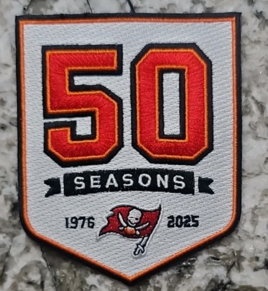 Tampa Bay Buccaneers 50TH Anniversary Patch White Biaog